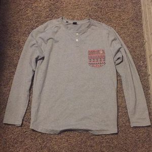 Gray Volcom sweatshirt with graphic pocket